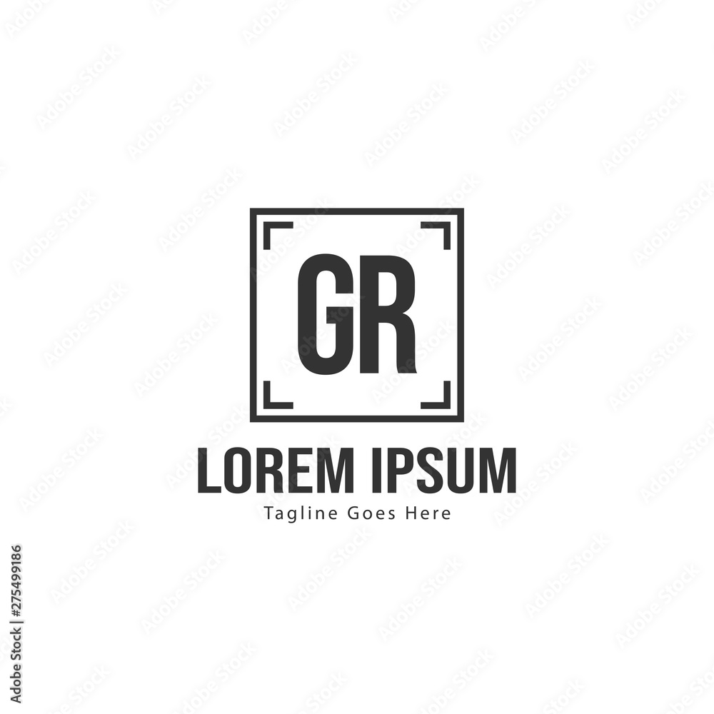 Initial GR logo template with modern frame. Minimalist GR letter logo vector illustration Initial GR logo template with modern frame. Minimalist GR letter logo vector illustration