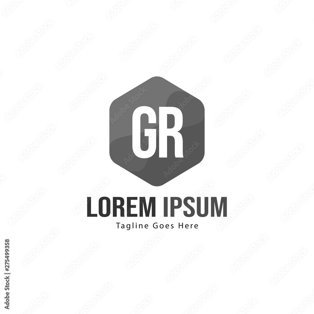 Initial GR logo template with modern frame. Minimalist GR letter logo vector illustration Initial GR logo template with modern frame. Minimalist GR letter logo vector illustration