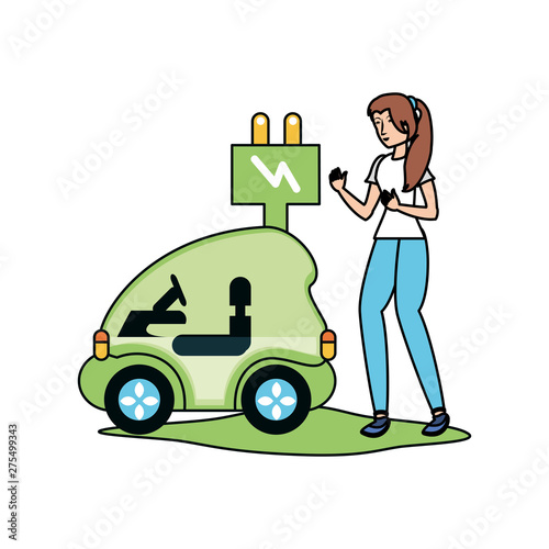 Avatar woman and eco car design
