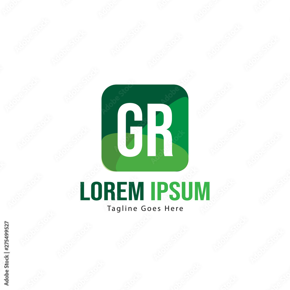 Initial GR logo template with modern frame. Minimalist GR letter logo vector illustration Initial GR logo template with modern frame. Minimalist GR letter logo vector illustration