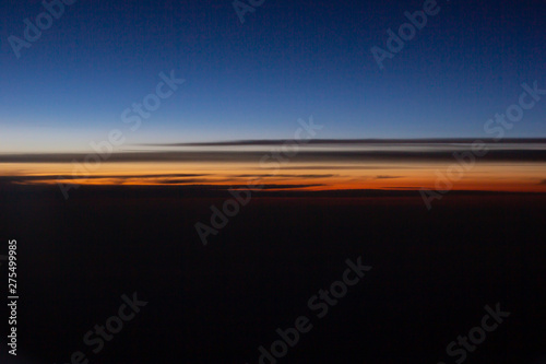 An Airplane Window View of Sunset