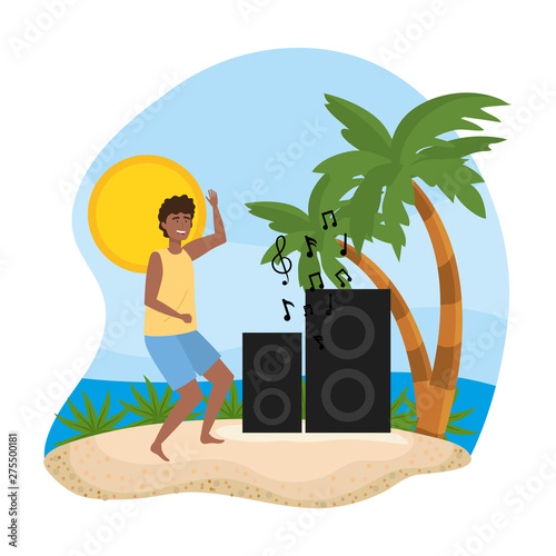 Boy with summer swimwear design