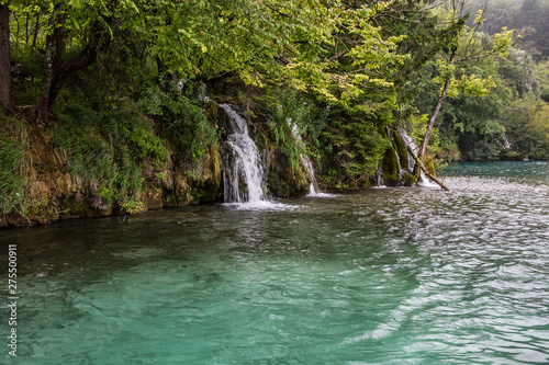 Waterfalls in Croatia, Plitvice lakes national park natural landscape