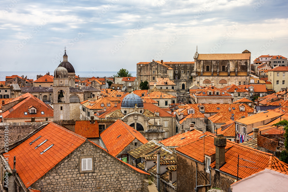 Dubrovnik red roofs, Croatia. Old town fortress