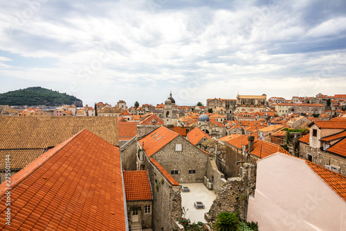 Dubrovnik red roofs, Croatia. Old town fortress