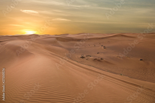Sand dessert sunset landscape view, UAE photo