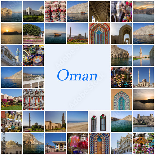 Collage  Oman landmarks and landscapes