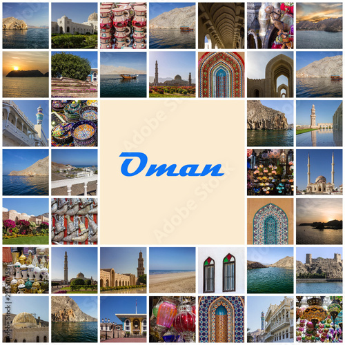 Collage: Oman landmarks and landscapes