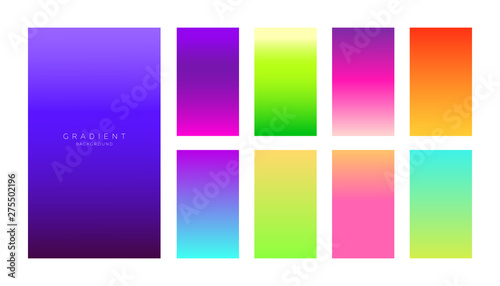 Gradients collection. Smartphone screens with vivid colors. Abstract backgrounds set