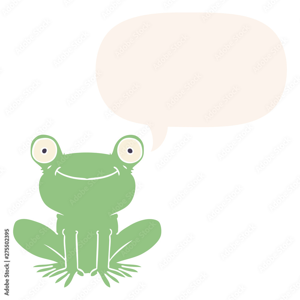 cartoon frog and speech bubble in retro style cartoon frog and speech bubble in retro style