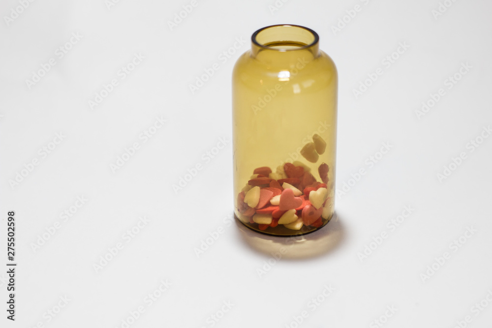 pink pills-Valentine hearts in the bottle pink pills-Valentine hearts in the bottle
