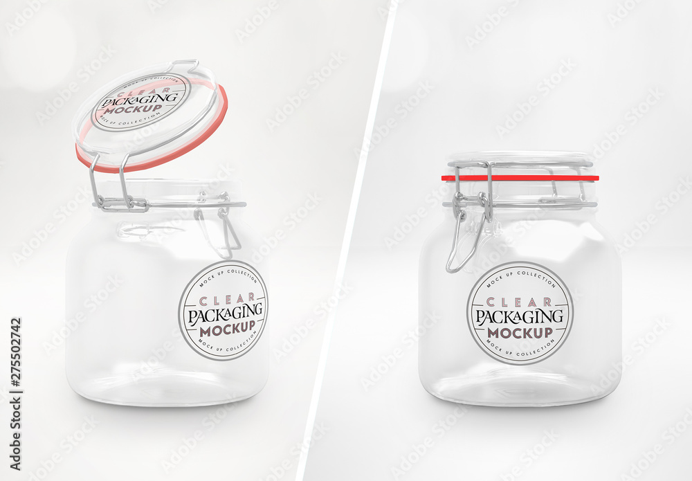Clear Glass Jar Mockup Stock Template Adobe Stock
