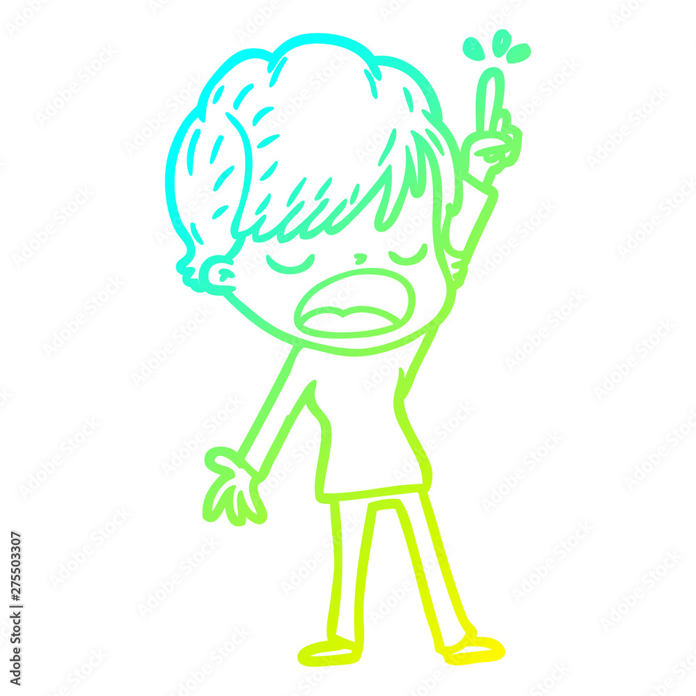 cold gradient line drawing cartoon woman talking cold gradient line drawing cartoon woman talking