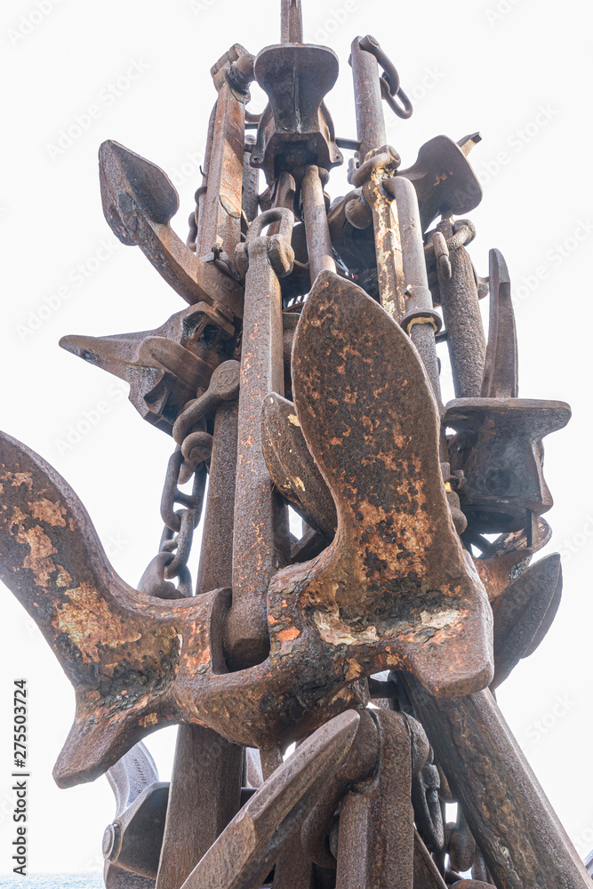 Shipping, Rusty anchor in a seaport on the island of Mallorca, Balearic Islands, Spain Shipping, Rusty anchor in a seaport on the island of Mallorca, Balearic Islands, Spain