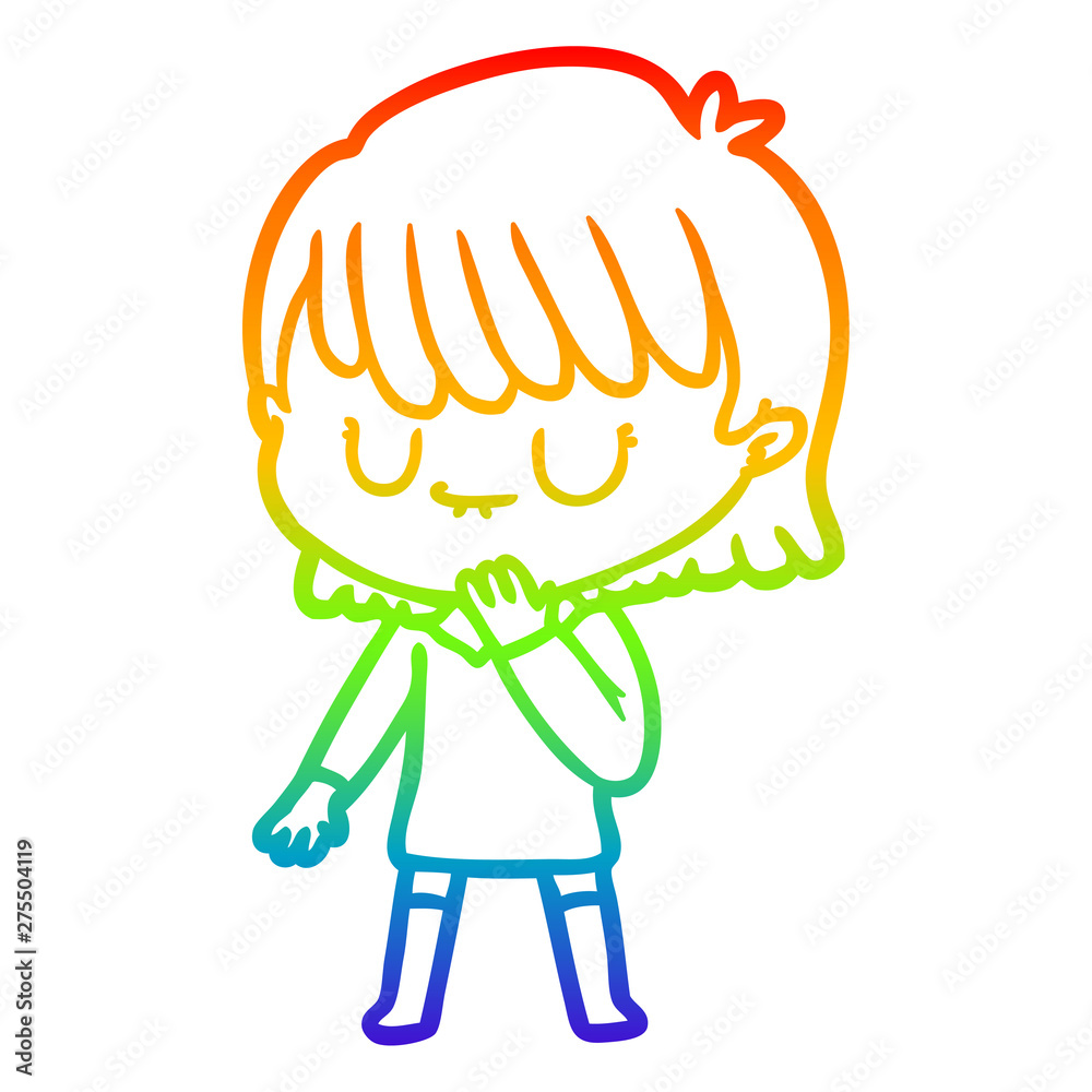 rainbow gradient line drawing cartoon woman rainbow gradient line drawing cartoon woman