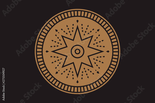Occult eye sign with ornamental mandala. Mystical symbol of bohemian design. Sacred eye tattoo.