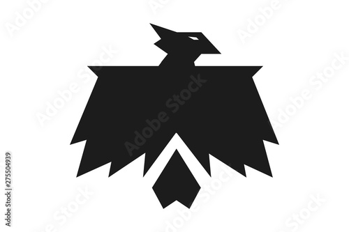 Aquila eagles silhouette for company advertising or roman signs for branding, head and wings of hawk or falcon for badge. Gothic royal emblem and company insignia, branding theme