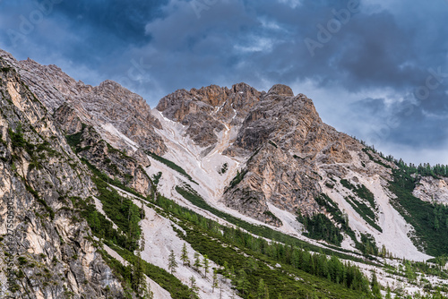 Canvastavla Seekofel-Gebirge am Pragser Wildsee in Südtirol