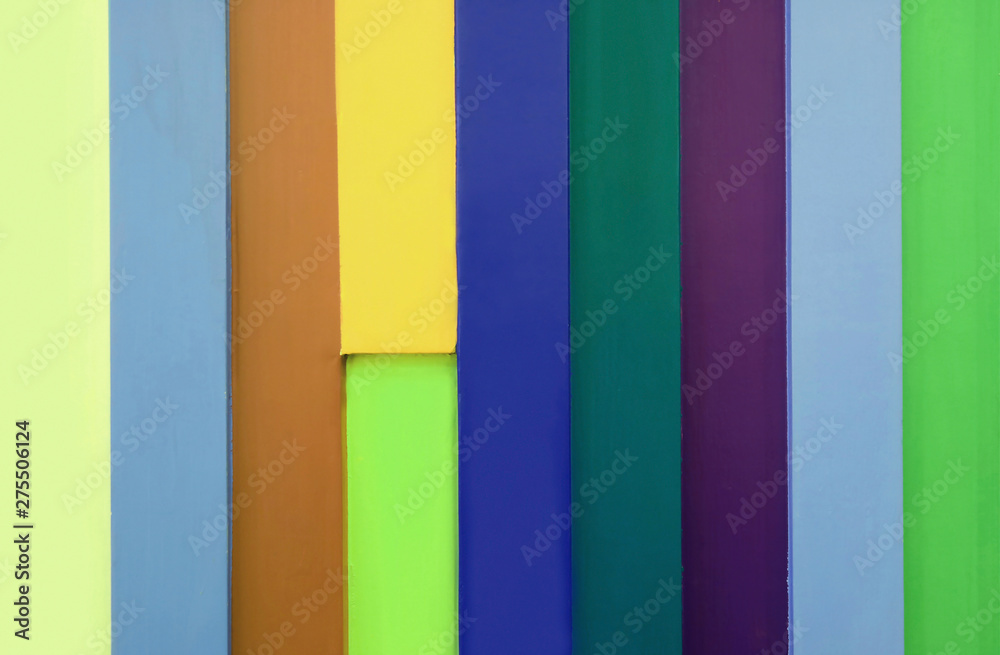 Colorful Painted Wooden Strips Wall Colorful Painted Wooden Strips Wall