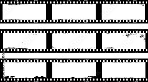 empty panorama photographic film, film negatives, photo framee, grunge style, free space for pix ,vector