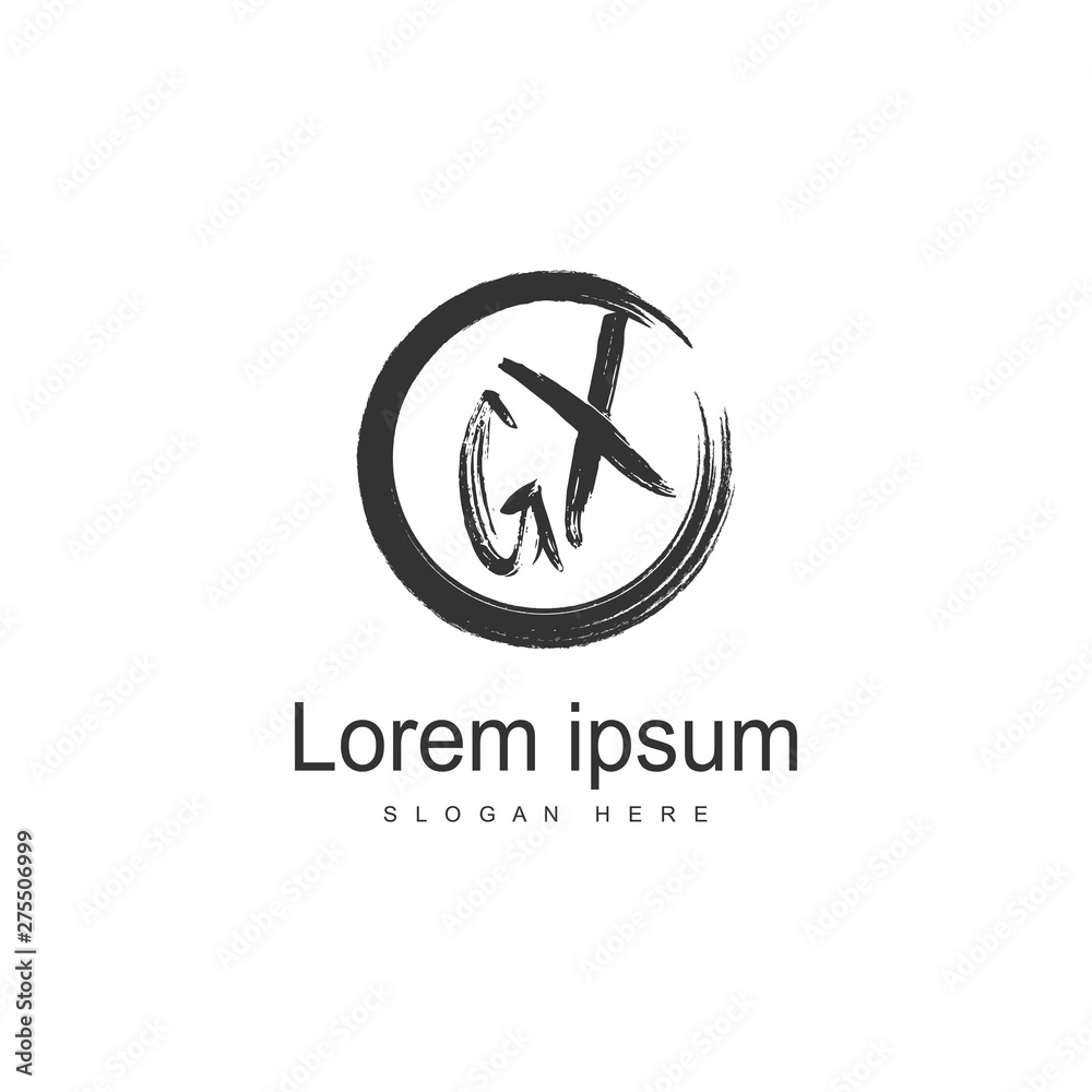 Initial GX logo template with modern frame. Minimalist GX letter logo vector illustration Initial GX logo template with modern frame. Minimalist GX letter logo vector illustration