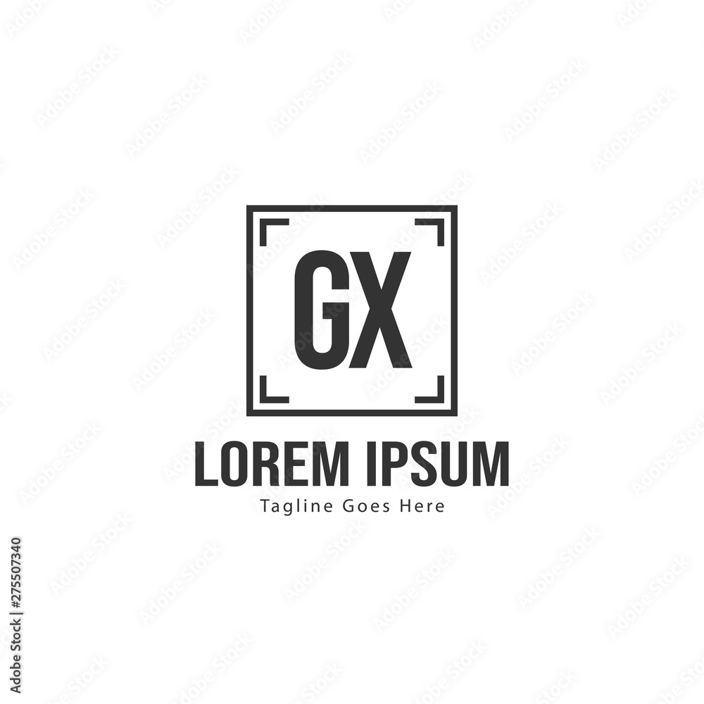 Initial GX logo template with modern frame. Minimalist GX letter logo vector illustration Initial GX logo template with modern frame. Minimalist GX letter logo vector illustration