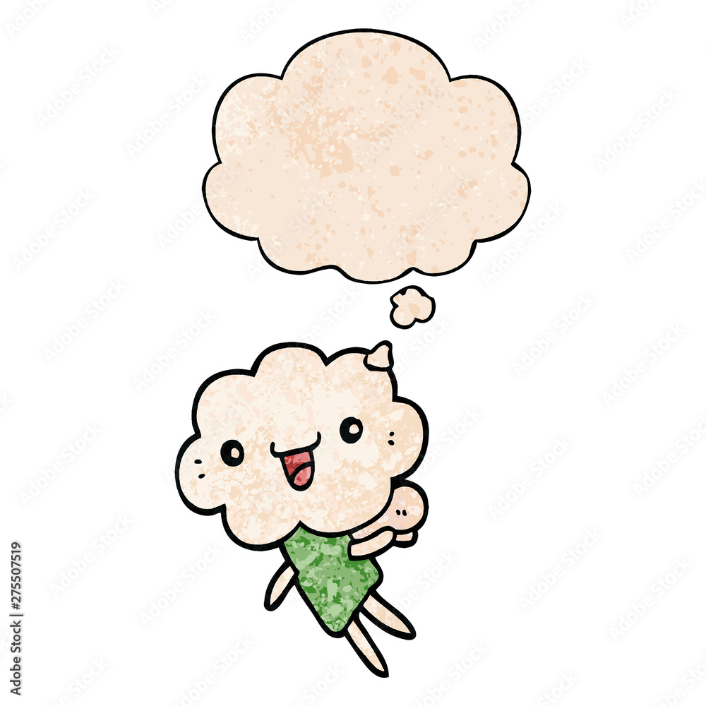 cartoon cloud head creature and thought bubble in grunge texture pattern style cartoon cloud head creature and thought bubble in grunge texture pattern style