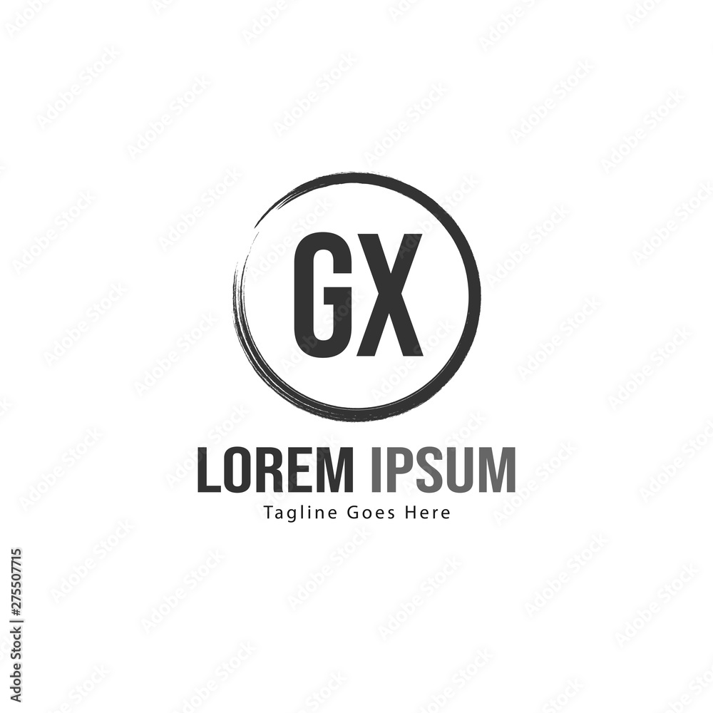 Initial GX logo template with modern frame. Minimalist GX letter logo vector illustration Initial GX logo template with modern frame. Minimalist GX letter logo vector illustration
