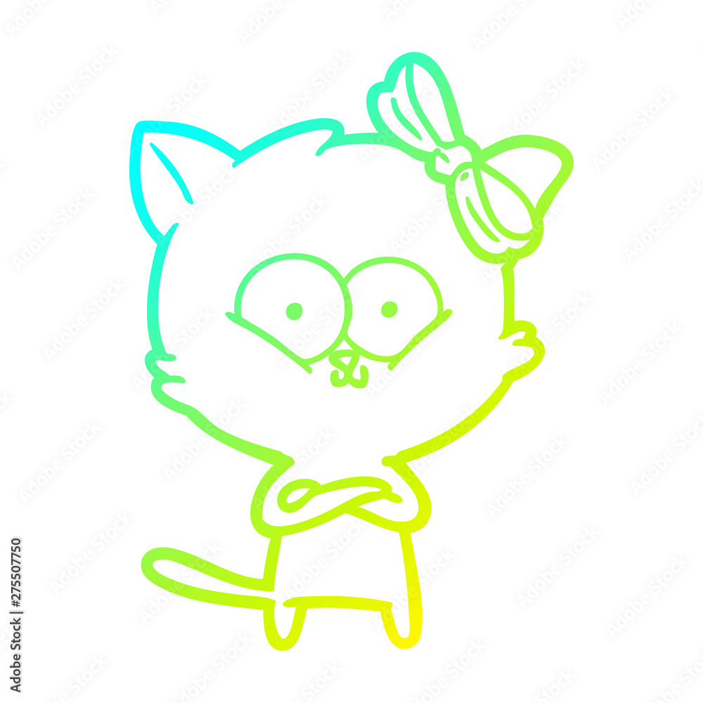 cold gradient line drawing cartoon cat cold gradient line drawing cartoon cat