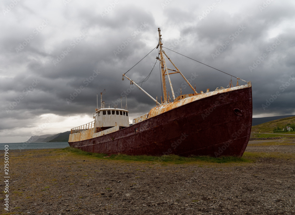 Old Stranded Shipwreck in Iceland Old Stranded Shipwreck in Iceland