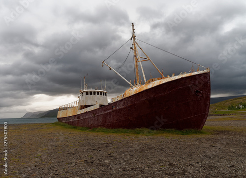 Old Stranded Shipwreck in Iceland © Stev