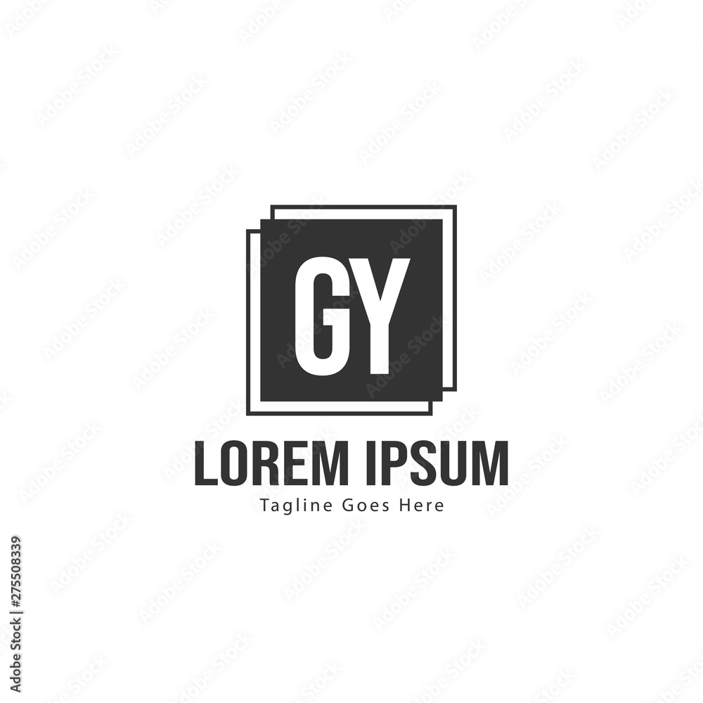 Initial GY logo template with modern frame. Minimalist GY letter logo vector illustration Initial GY logo template with modern frame. Minimalist GY letter logo vector illustration