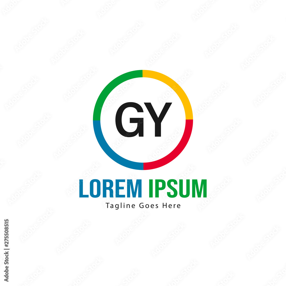 Initial GY logo template with modern frame. Minimalist GY letter logo vector illustration Initial GY logo template with modern frame. Minimalist GY letter logo vector illustration