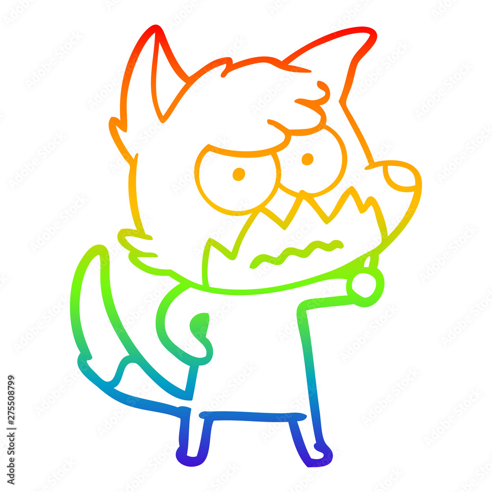 rainbow gradient line drawing cartoon annoyed fox rainbow gradient line drawing cartoon annoyed fox