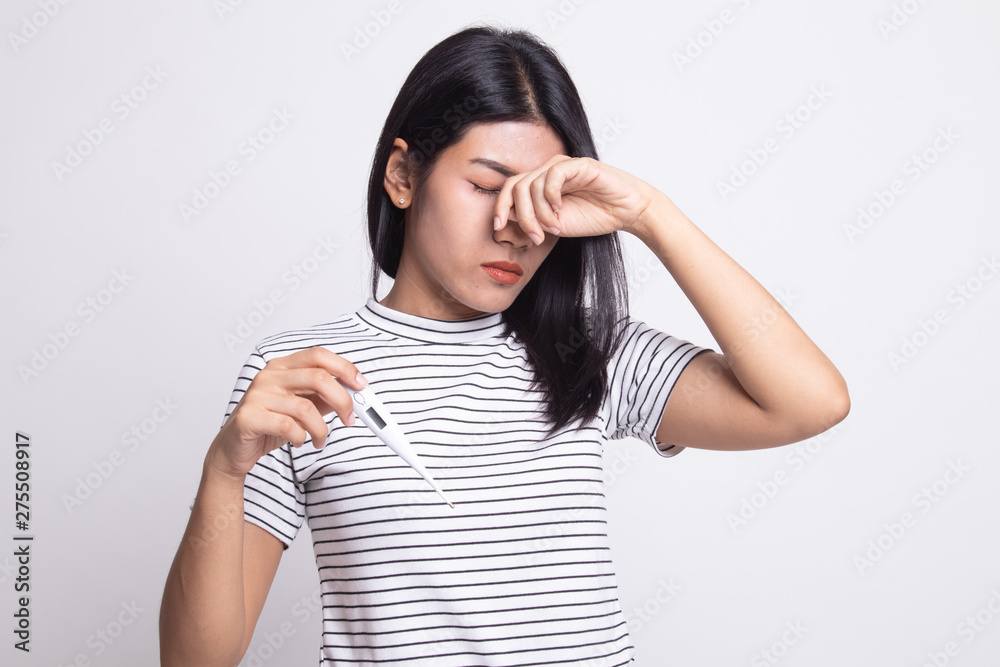 Young Asian woman got sick and flu. Young Asian woman got sick and flu.