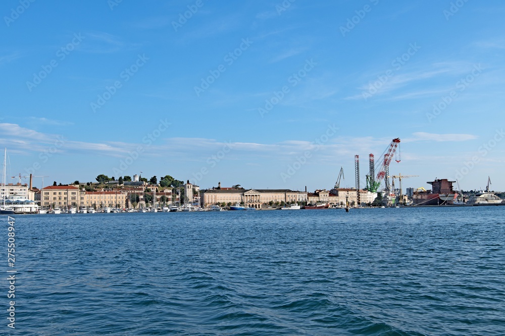 Panoramic view of Pula's Harbour and Shipping Yard