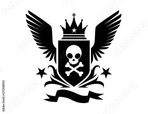 skull crest icon isolated