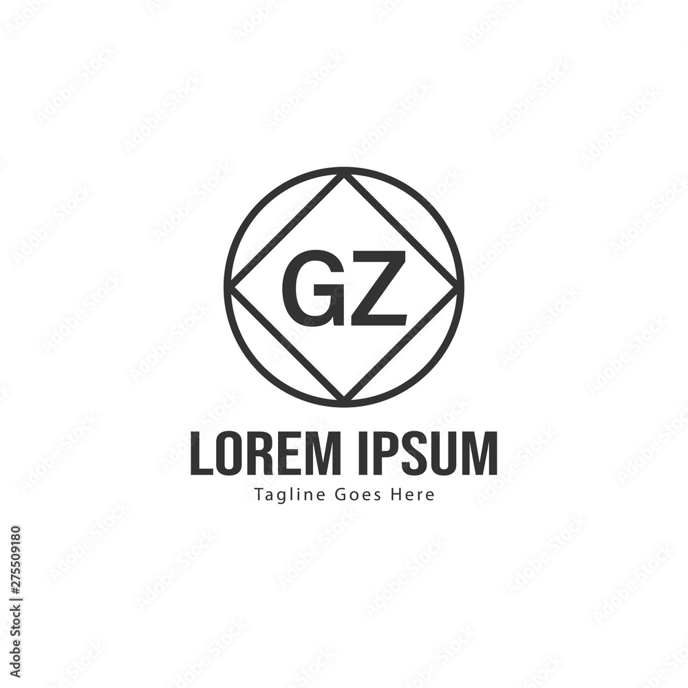 Initial GZ logo template with modern frame. Minimalist GZ letter logo vector illustration Initial GZ logo template with modern frame. Minimalist GZ letter logo vector illustration