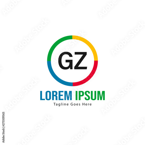 Wallpaper Mural Initial GZ logo template with modern frame. Minimalist GZ letter logo vector illustration Torontodigital.ca