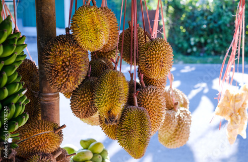 Durian for sale in the local market of Bali
