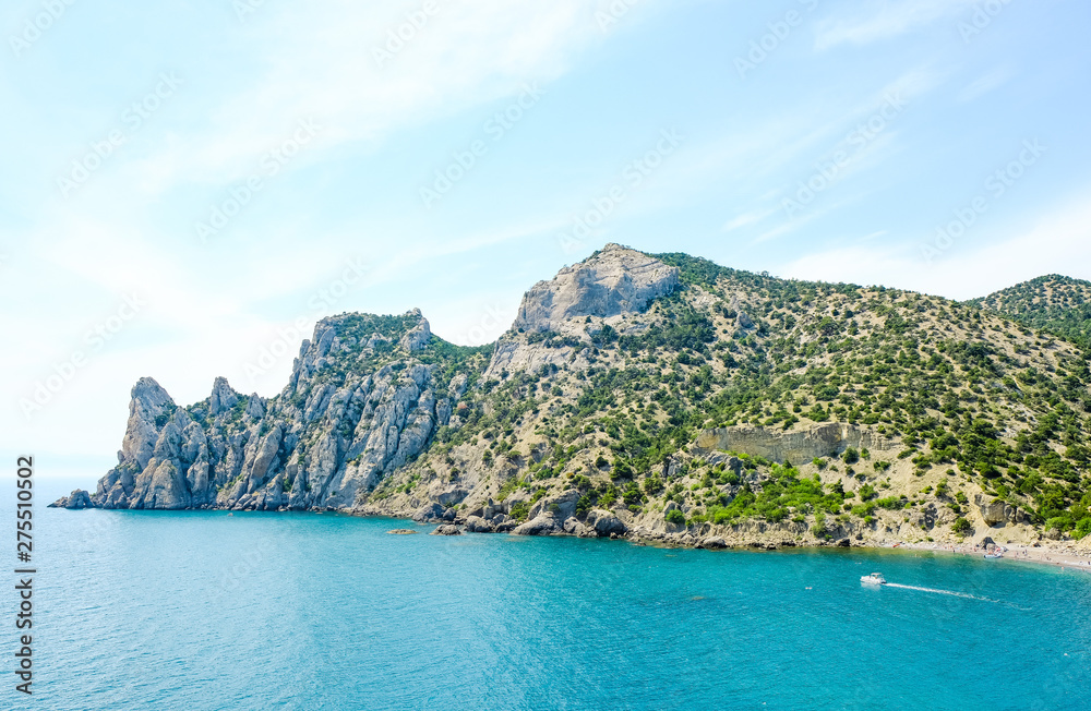 Seascape, view of the rock near the village of Novy Svet, Sudak Seascape, view of the rock near the village of Novy Svet, Sudak