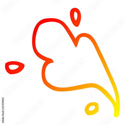 warm gradient line drawing cartoon blood spurt