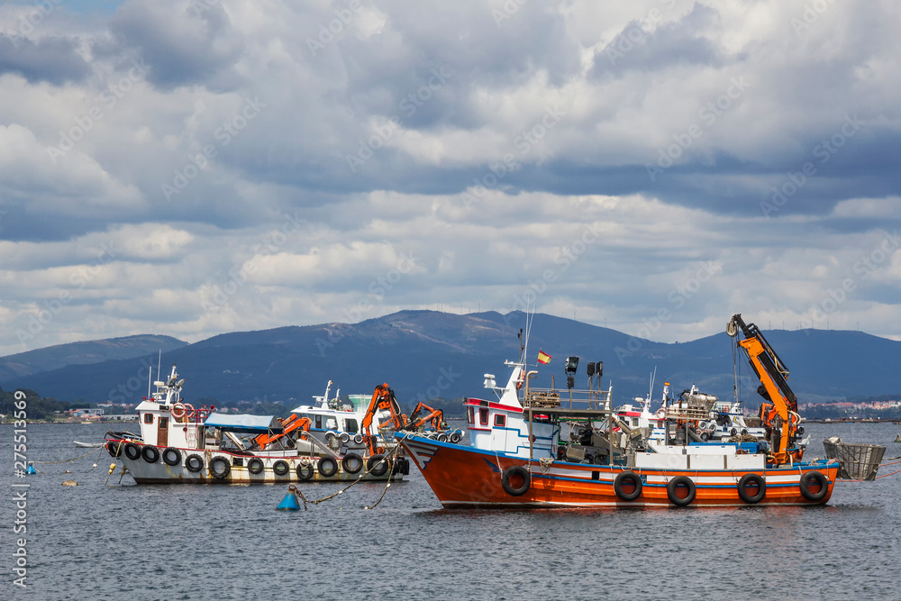 Mussel aquaculture boats