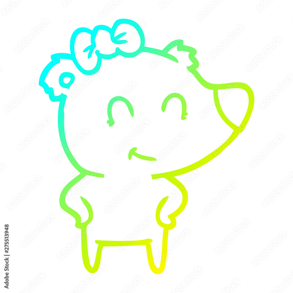 cold gradient line drawing female bear cartoon cold gradient line drawing female bear cartoon