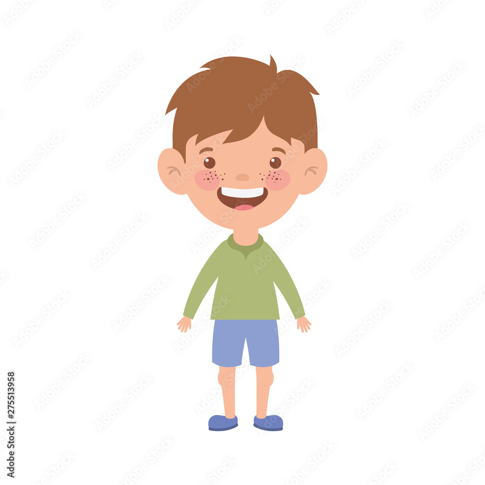 baby boy standing smiling on white background