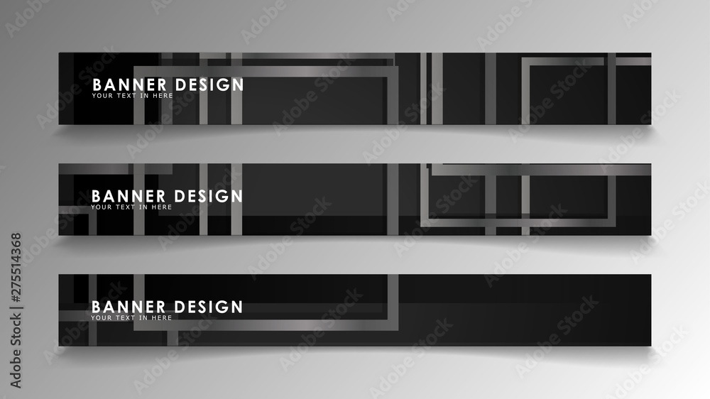 Banners of abstract geometric and rectangular patterns with black and white gradients. Vector illustration. EPS 10 Banners of abstract geometric and rectangular patterns with black and white gradients. Vector illustration. EPS 10