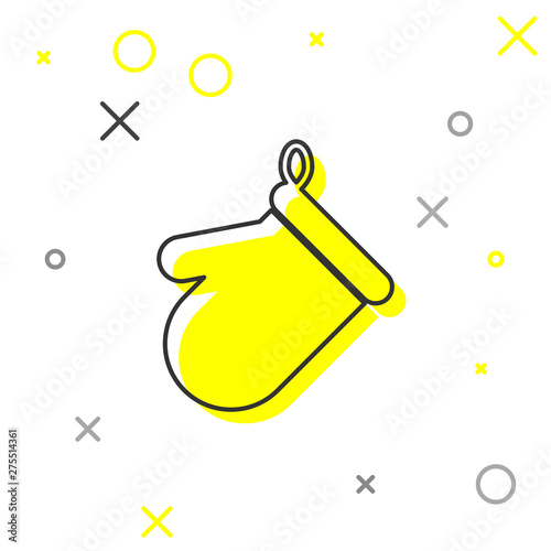 Grey Oven glove line icon isolated on white background. Kitchen potholder sign. Cooking glove. Vector Illustration