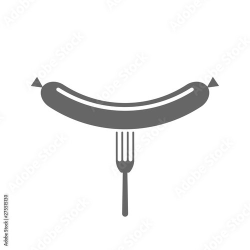 Fork with sausage icon