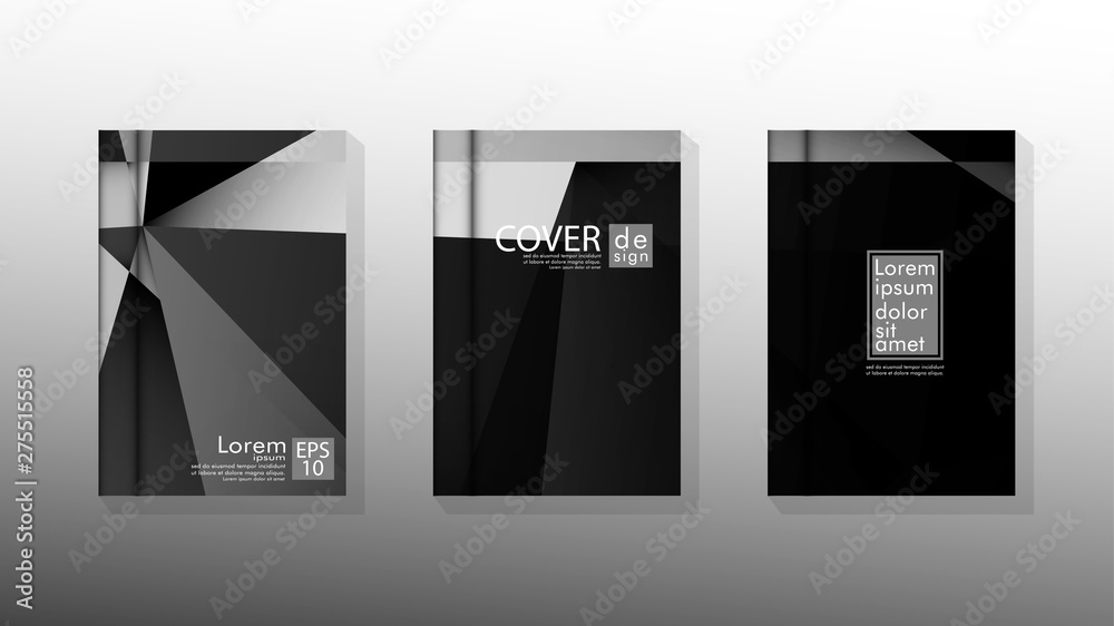 Set Cover design poster with geometric layered triangles Set Cover design poster with geometric layered triangles