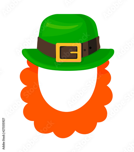 St. Patrick's Day vector decoration: hat, beard